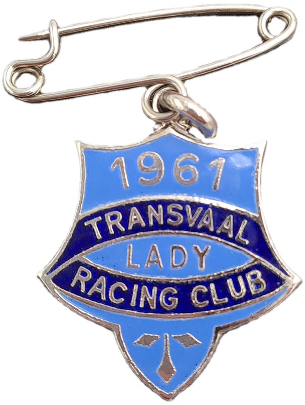 Rare!! 1961 Transvaal Racing Club LADY (HORSE RACING)-Enamel Badge- No 49