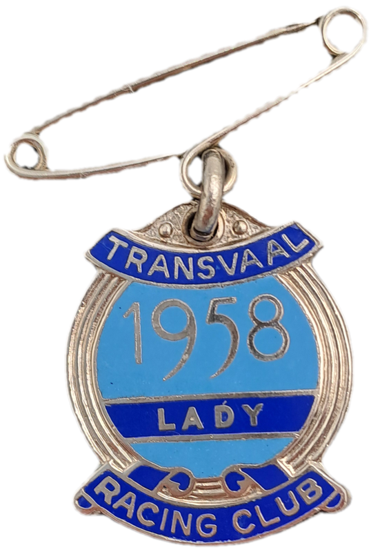 Rare!! 1958 Transvaal Racing Club LADY (HORSE RACING)-Enamel Badge- No 205