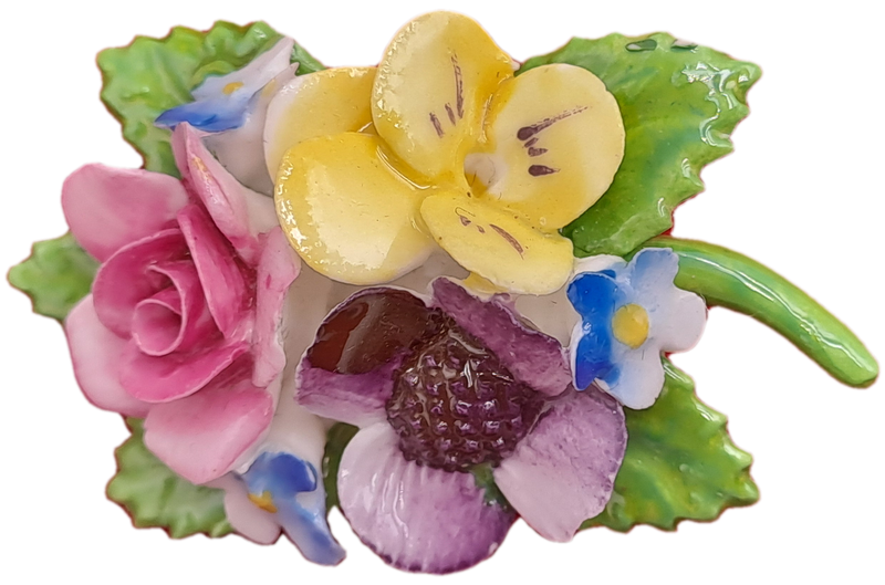 Vintage 1960's Royal Adderley Floral Porcelain Brooch made in England