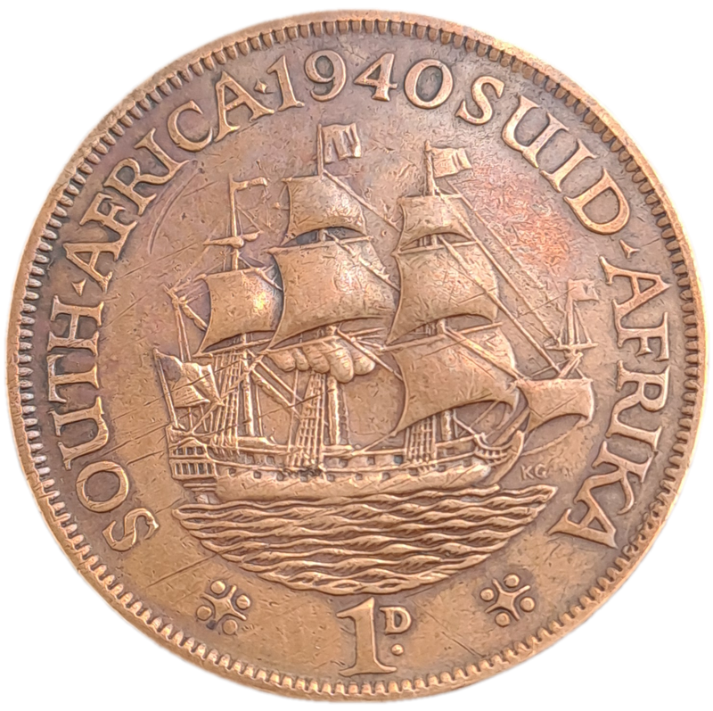 1940- South Africa  1 Penny - George VI Rex Imperator