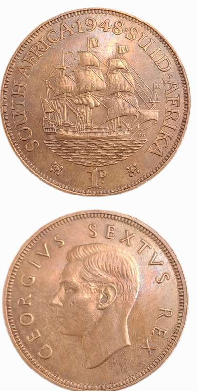 1948- South Africa  1 Penny - George VI