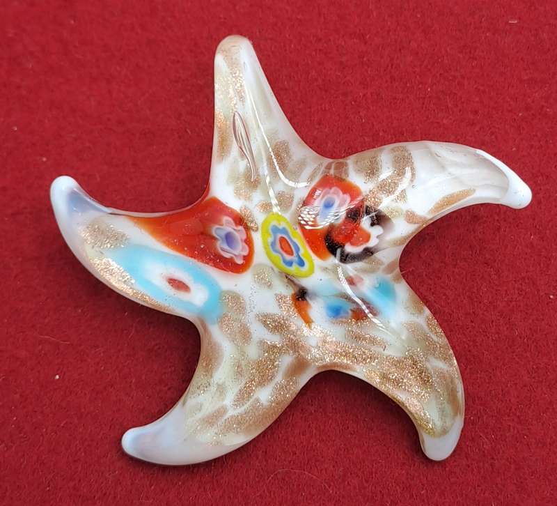 Murano Glass Starfish Shape Pendant- 6cm x 6cm