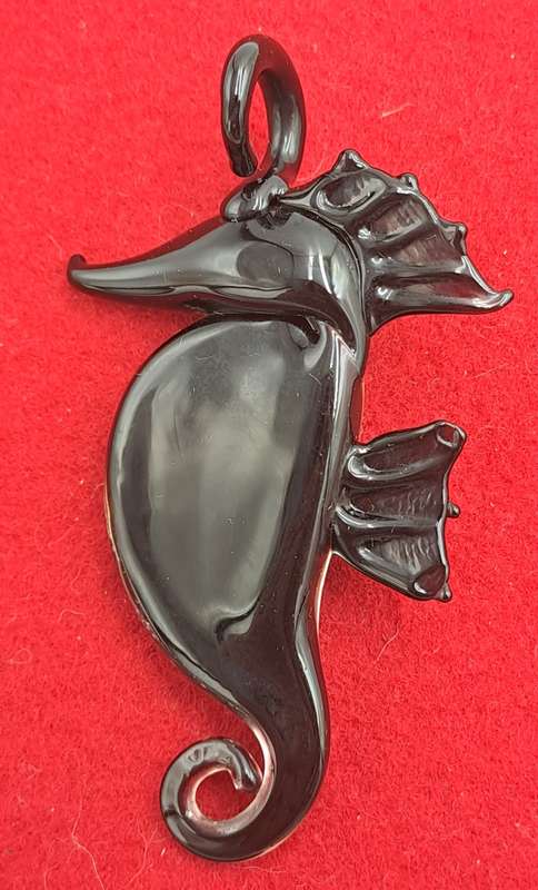 Murano Art Glass Seahorse Pendant 7cm x 4cm