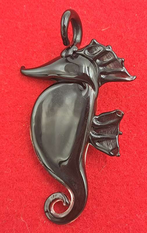 Murano Art Glass Seahorse Pendant 7cm x 4cm