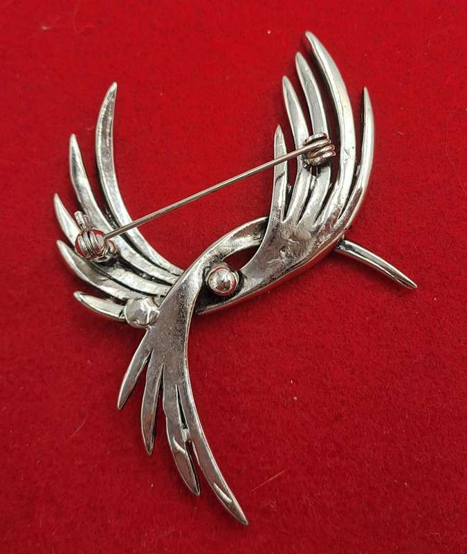 Vintage Marcasite Brooch -White Metal 5,5cm x 6,8cm