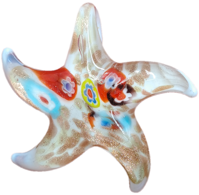 Murano Glass Starfish Shape Pendant- 6cm x 6cm