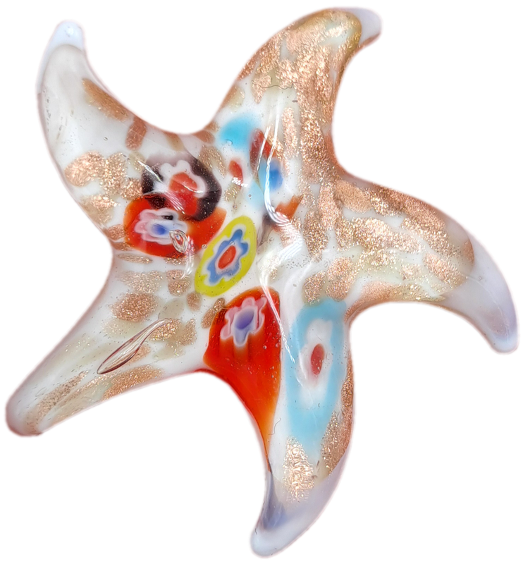 Murano Glass Starfish Shape Pendant- 6cm x 6cm