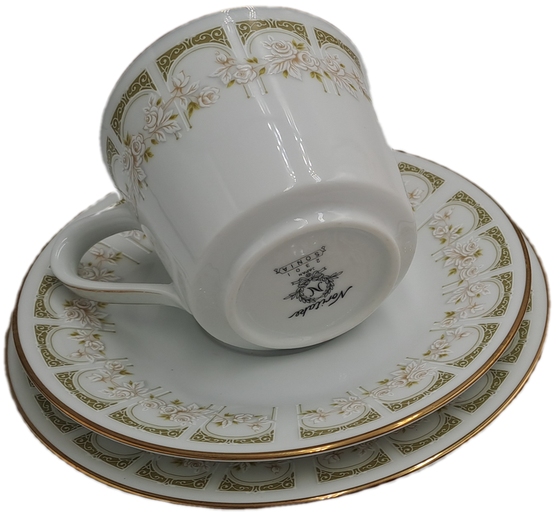 18pc Vintage 1970's Noritake  2301 SONIA (6 Tea Trio's)Gold Trim - Unused ..still in Box -Japan