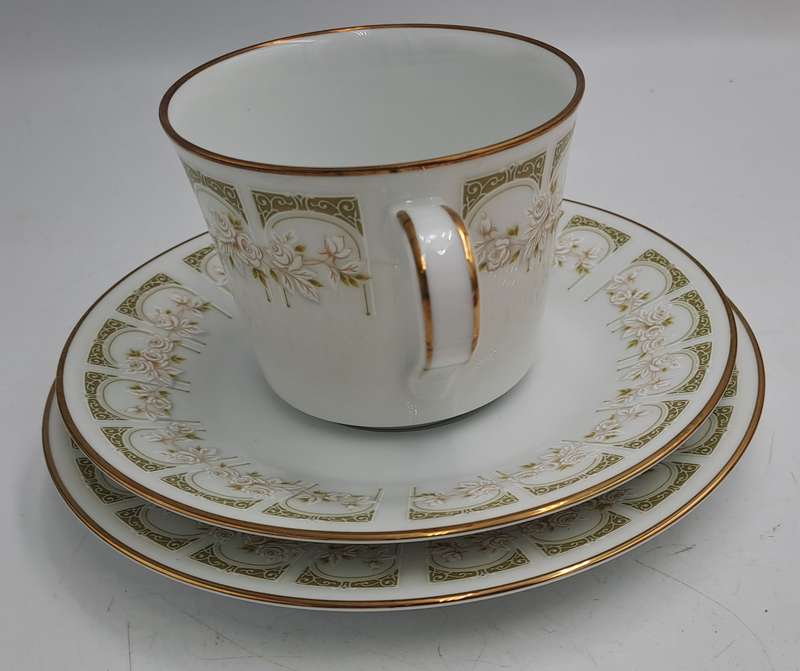 18pc Vintage 1970's Noritake  2301 SONIA (6 Tea Trio's)Gold Trim - Unused ..still in Box -Japan