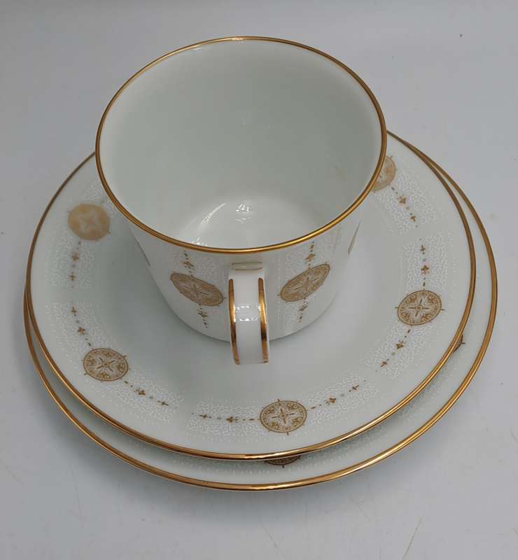 18pc Vintage 1967 to 1980 Noritake 6808 Sovereign (6 Tea Trio's)- ..still in Box one saucer chipped