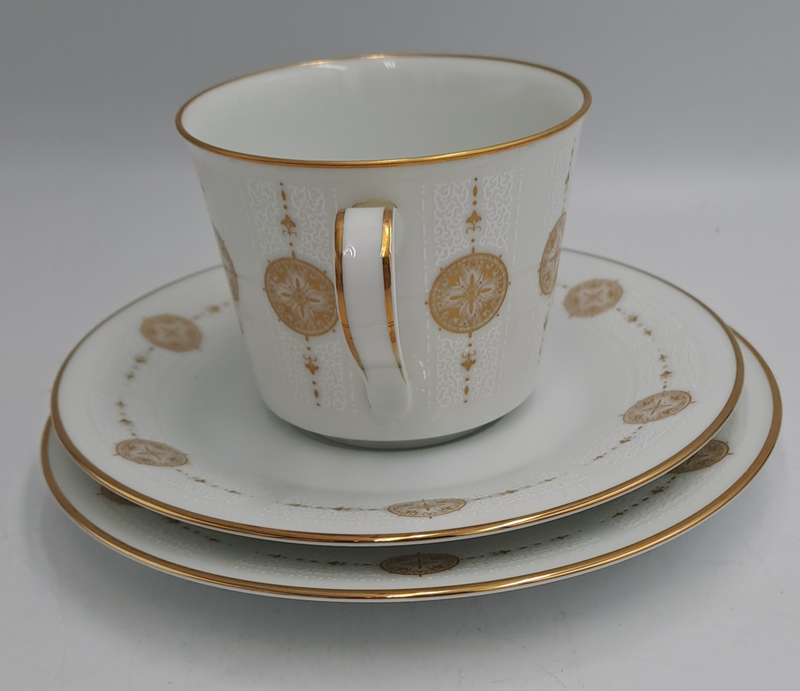 18pc Vintage 1967 to 1980 Noritake 6808 Sovereign (6 Tea Trio's)- ..still in Box one saucer chipped