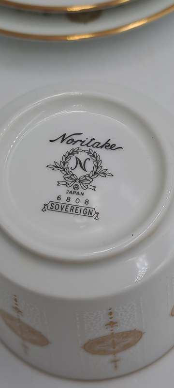 18pc Vintage 1967 to 1980 Noritake 6808 Sovereign (6 Tea Trio's)- ..still in Box one saucer chipped