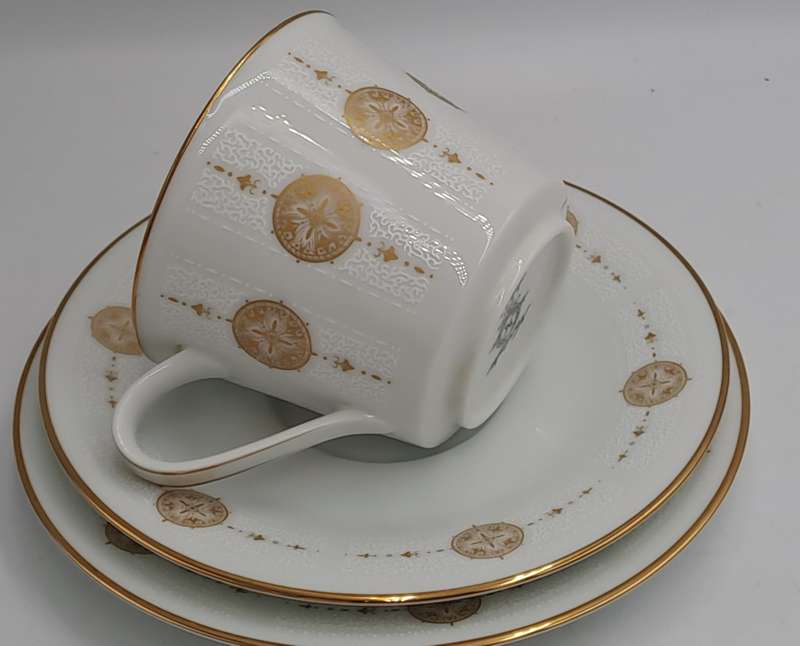 18pc Vintage 1967 to 1980 Noritake 6808 Sovereign (6 Tea Trio's)- ..still in Box one saucer chipped