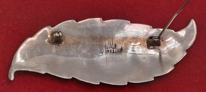 Large Vintage SIAM Sterling Silver Neillo Goddess Leaf Pin Brooch