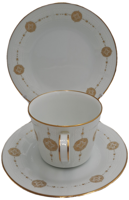 18pc Vintage 1967 to 1980 Noritake 6808 Sovereign (6 Tea Trio's)- ..still in Box one saucer chipped
