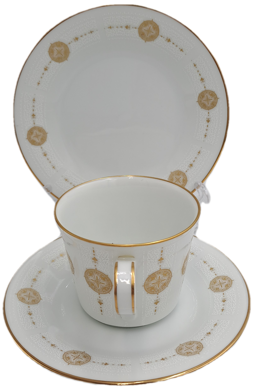 18pc Vintage 1967 to 1980 Noritake 6808 Sovereign (6 Tea Trio's)- ..still in Box one saucer chipped