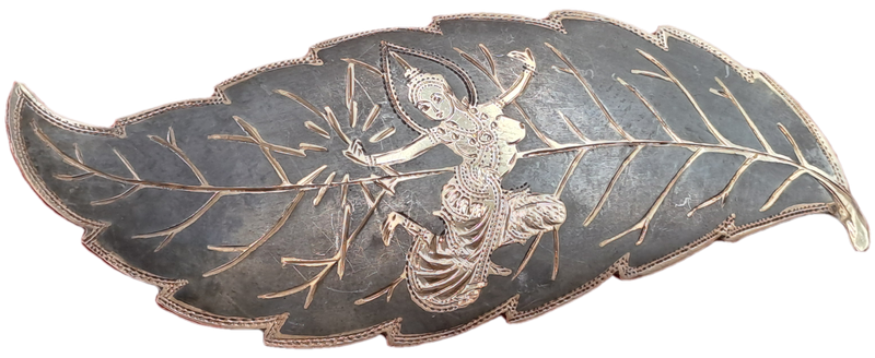 Large Vintage SIAM Sterling Silver Neillo Goddess Leaf Pin Brooch