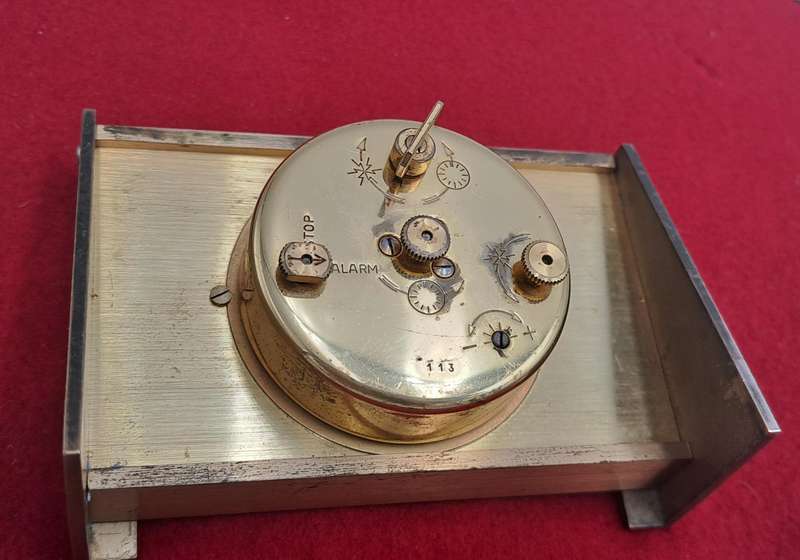 Vintage Jaeger Swiss Recital 8 travel Alarm Clock Art Deco Copper Tone-Working