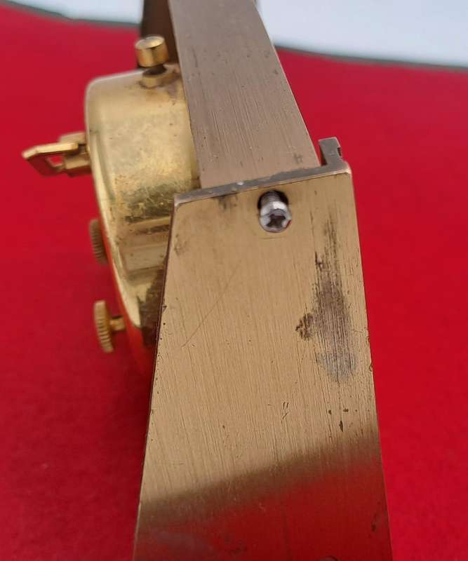Vintage Jaeger Swiss Recital 8 travel Alarm Clock Art Deco Copper Tone-Working
