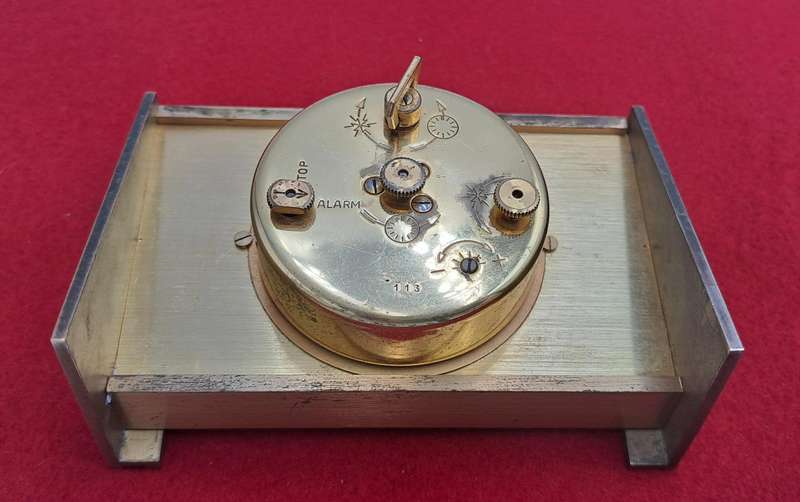 Vintage Jaeger Swiss Recital 8 travel Alarm Clock Art Deco Copper Tone-Working