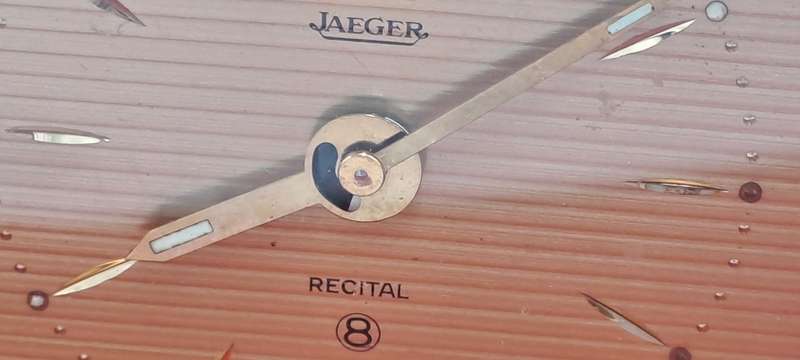 Vintage Jaeger Swiss Recital 8 travel Alarm Clock Art Deco Copper Tone-Working
