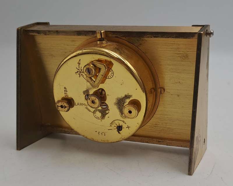 Vintage Jaeger Swiss Recital 8 travel Alarm Clock Art Deco Copper Tone-Working