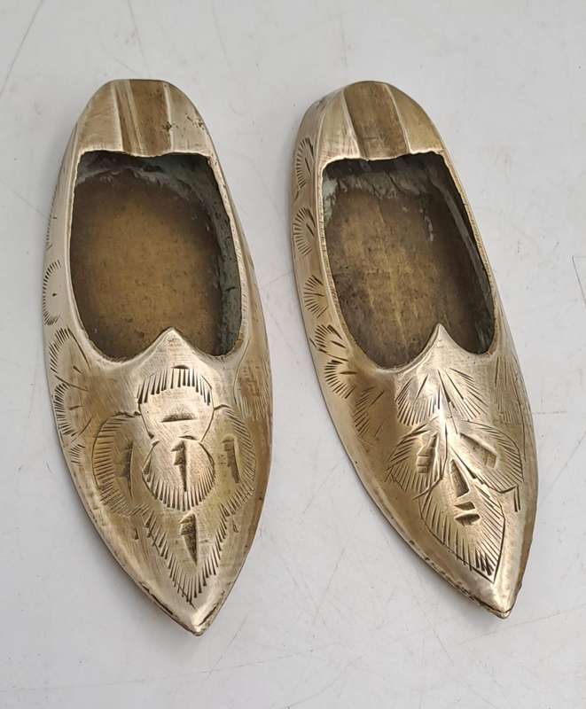 Pair of Vintage Brass shoe Ashtrays