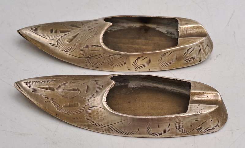Pair of Vintage Brass shoe Ashtrays