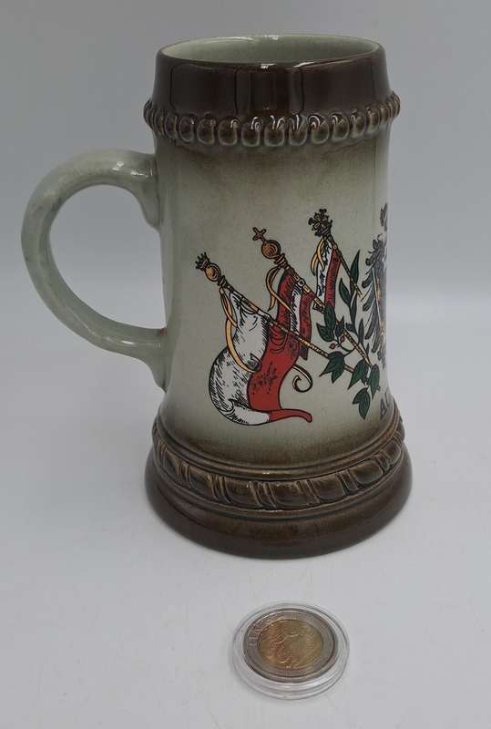 Vintage Original King Brand Beer Stein Austria Handmade And Hand painted