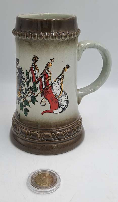 Vintage Original King Brand Beer Stein Austria Handmade And Hand painted