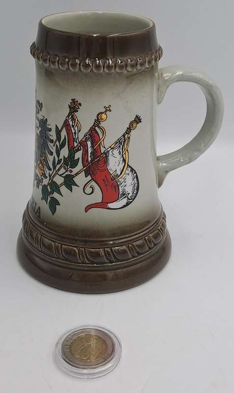 Vintage Original King Brand Beer Stein Austria Handmade And Hand painted