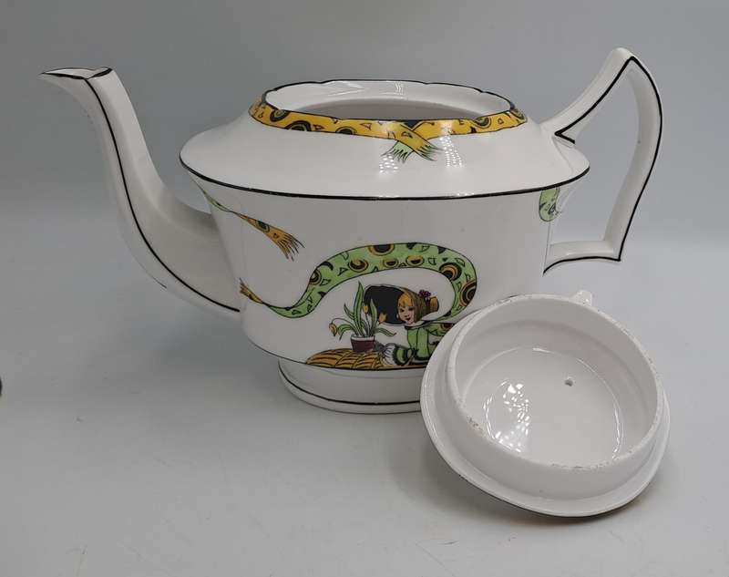 10 Pc's of Antique 1920's Art Deco Melba Bone China Dolly Varden Teaset(incomplete) 6 plates