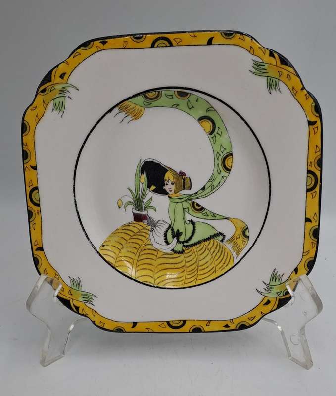 10 Pc's of Antique 1920's Art Deco Melba Bone China Dolly Varden Teaset(incomplete) 6 plates