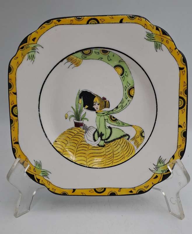 10 Pc's of Antique 1920's Art Deco Melba Bone China Dolly Varden Teaset(incomplete) 6 plates