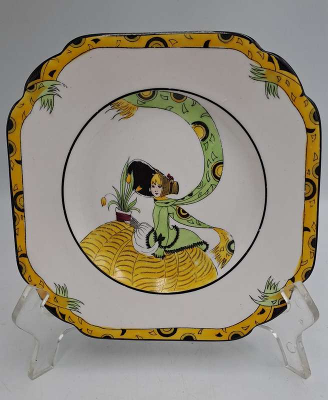 10 Pc's of Antique 1920's Art Deco Melba Bone China Dolly Varden Teaset(incomplete) 6 plates