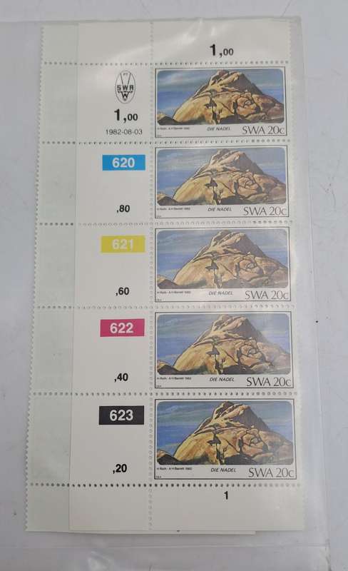 1982 - SWA - South West Africa - Mountains - 10 stamps - 2 Control Blocks