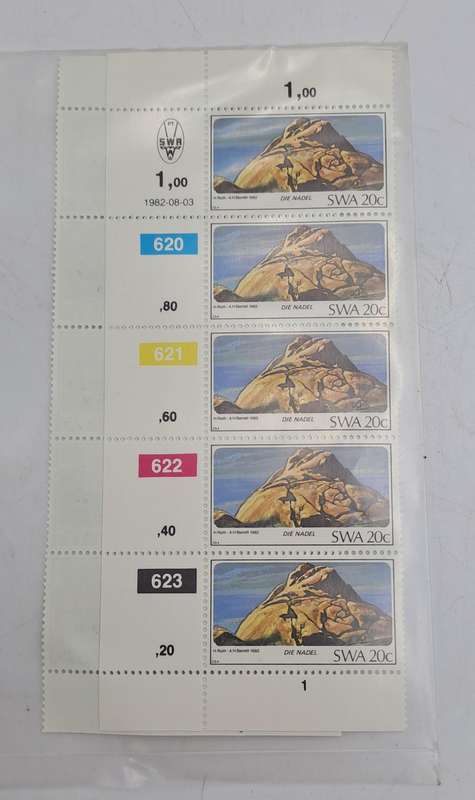 1982 - SWA - South West Africa - Mountains - 10 stamps - 2 Control Blocks