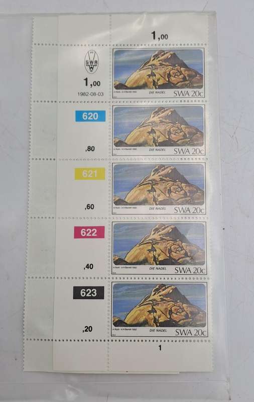 1982 - SWA - South West Africa - Mountains - 10 stamps - 2 Control Blocks