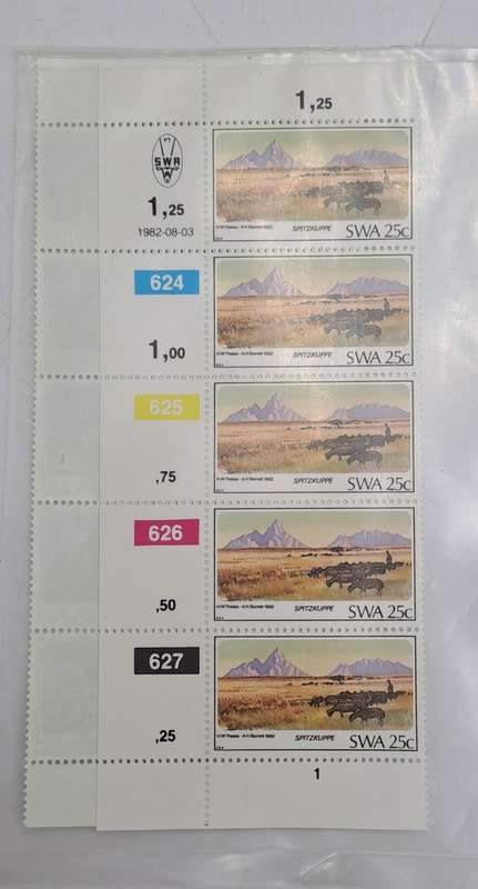 1982 - SWA - South West Africa - Mountains - 10 stamps - 2 Control Blocks