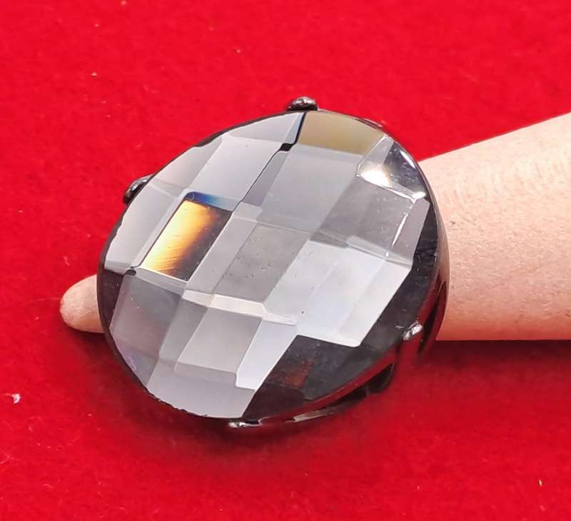 Large Pre-owned Smokey Quartz Dress Ring in a Pandora Box