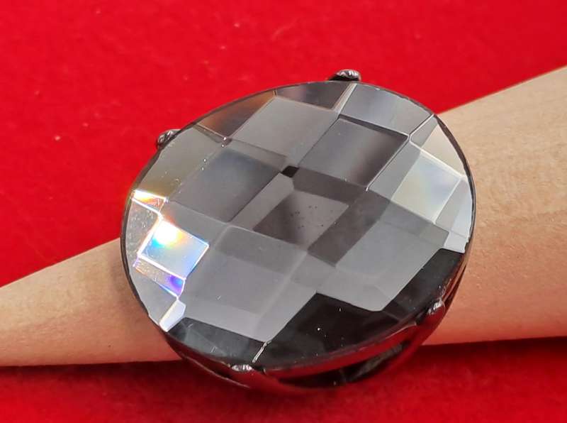 Large Pre-owned Smokey Quartz Dress Ring in a Pandora Box