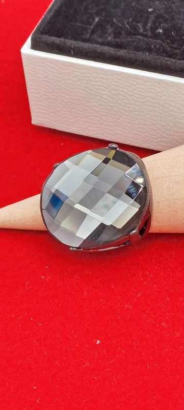 Large Pre-owned Smokey Quartz Dress Ring in a Pandora Box