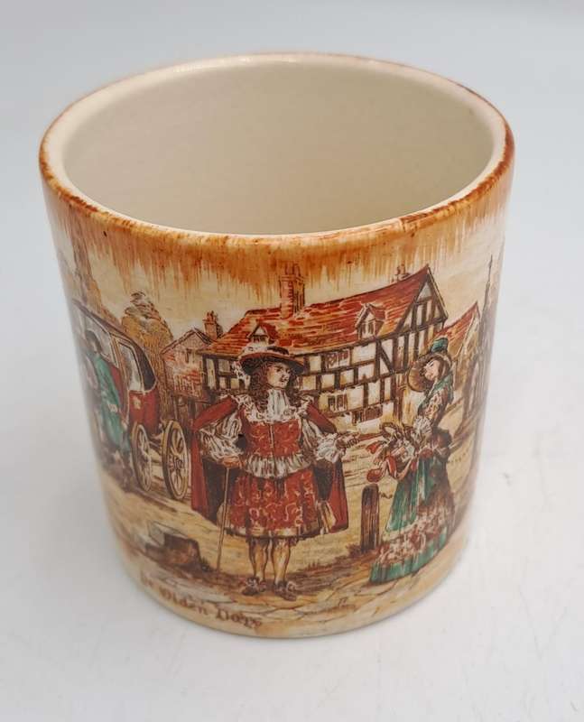 Vintage Porcelain Cup Sandland ware 'Ye Olden Days' Lancaster & Sandland LTD. Hanley England