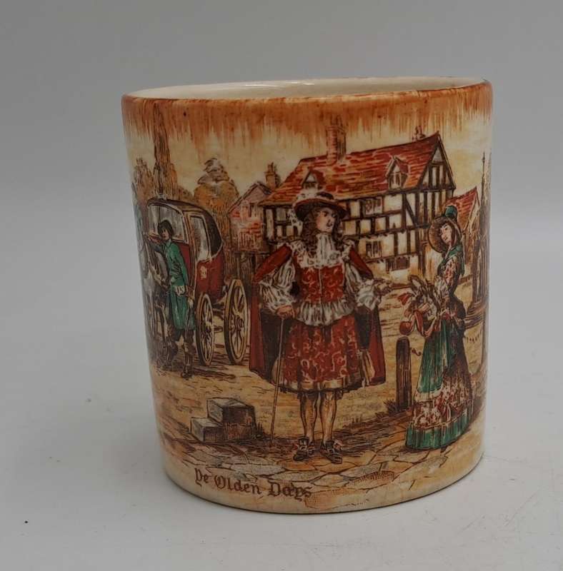 Vintage Porcelain Cup Sandland ware 'Ye Olden Days' Lancaster & Sandland LTD. Hanley England