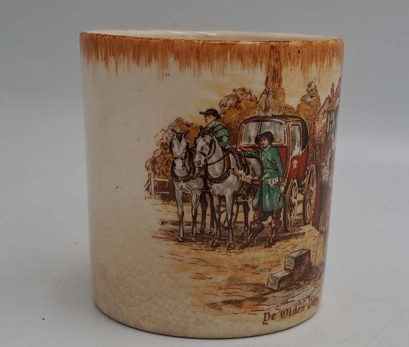 Vintage Porcelain Cup Sandland ware 'Ye Olden Days' Lancaster & Sandland LTD. Hanley England