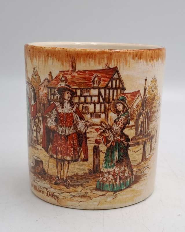 Vintage Porcelain Cup Sandland ware 'Ye Olden Days' Lancaster & Sandland LTD. Hanley England