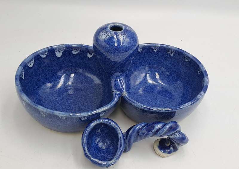 Vintage Ceramic double dish with Spoon