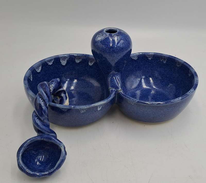 Vintage Ceramic double dish with Spoon