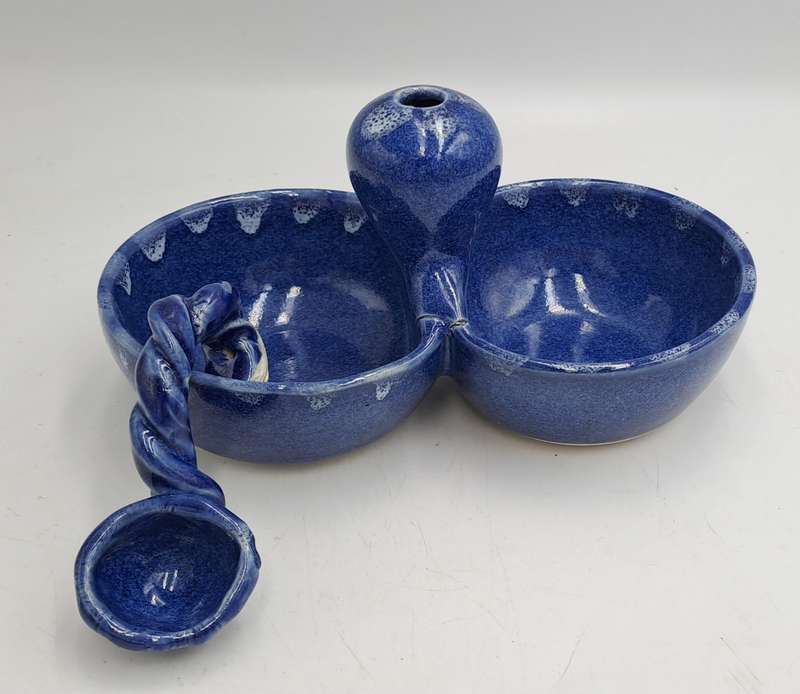 Vintage Ceramic double dish with Spoon