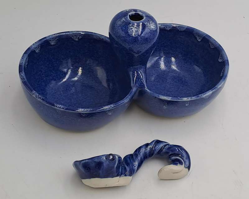 Vintage Ceramic double dish with Spoon